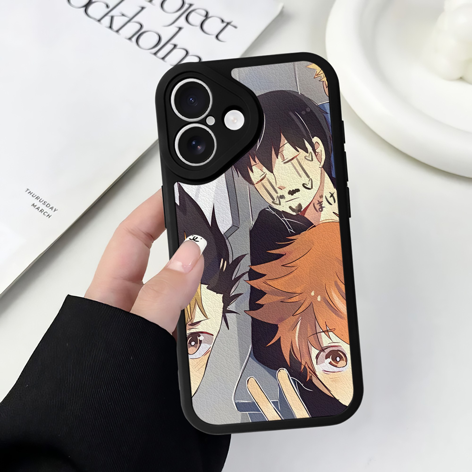 （画像用） ハイキュー!! Haikyu!! 【iPhone 16シリーズ対応】シリコンスマホケース（レザー調） 材質：シリコン